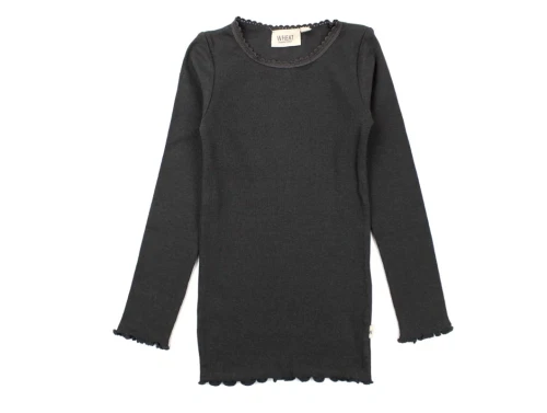 Wheat t-shirt black granite rib lace